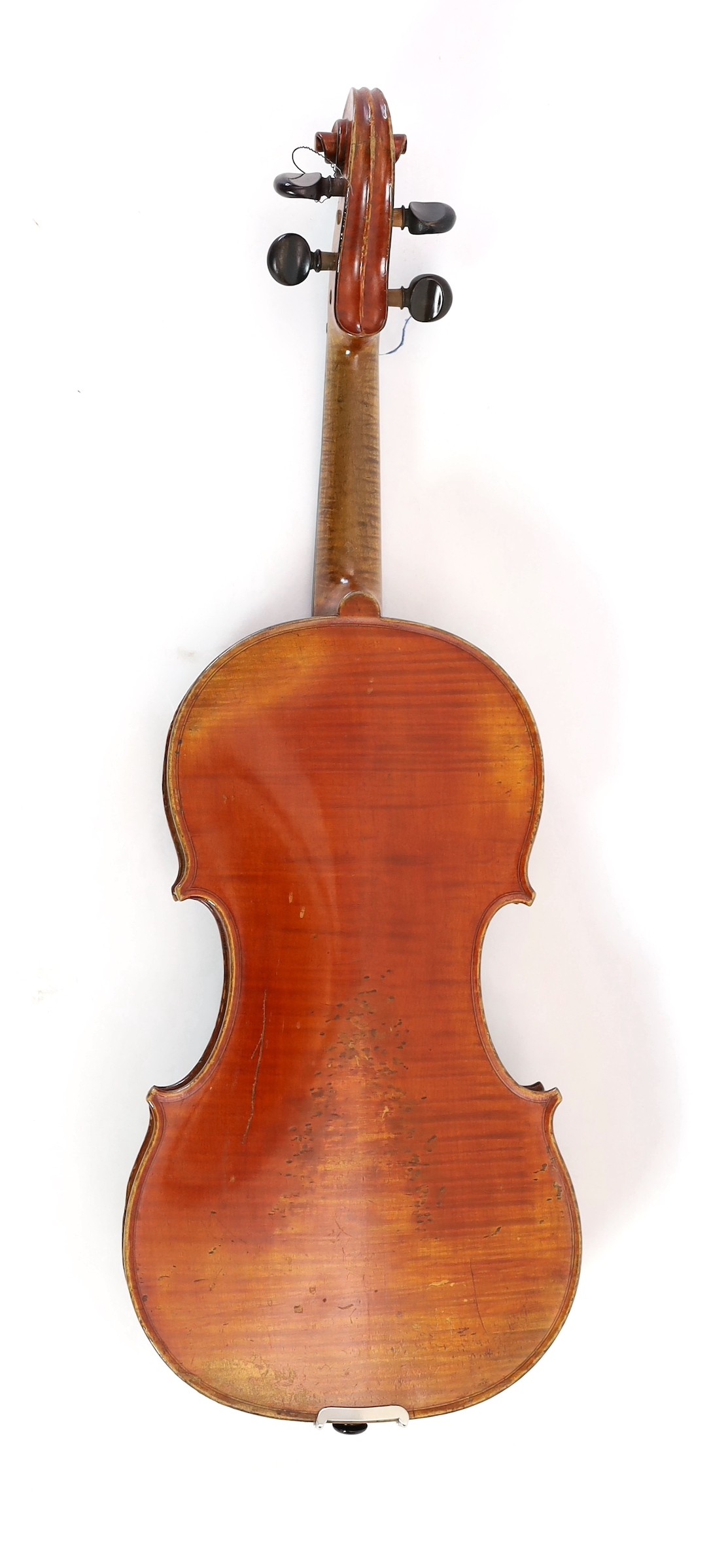 A 19th century French Grandjon school violin, labelled Joseph Guarnerins fecit Cremonae anno 1719 IHS, length of back 35.5 cm (14in.), cased
